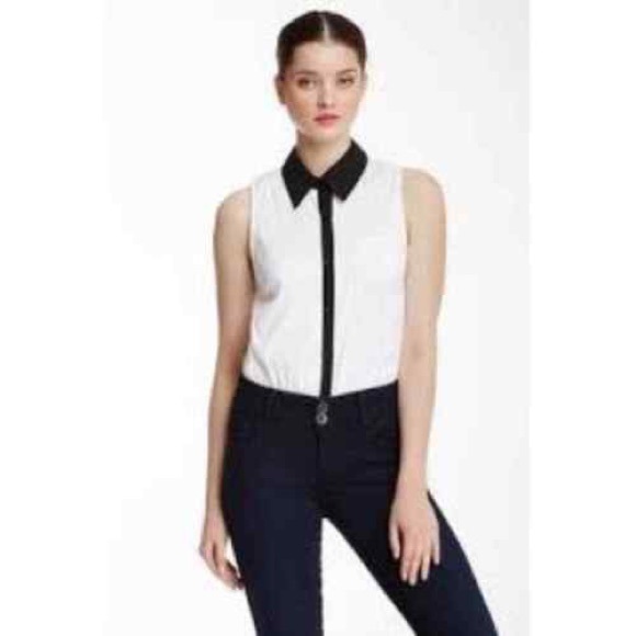 Alice + Olivia Employed Arden Collared Bodysuit Woman’s Size Small - Picture 3 of 3